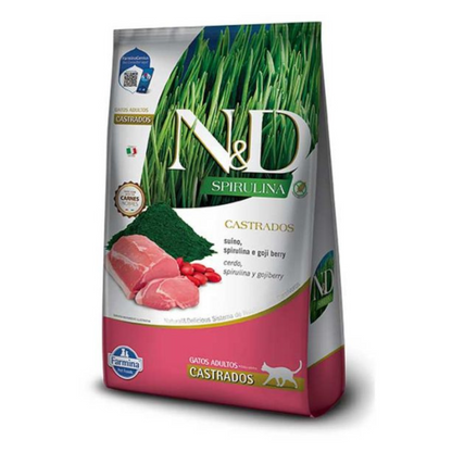 N&D Espirulina Gato Castrado Cerdo 1,5 kg