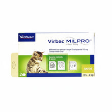 Virbac Milpro Gatos 0,5 a 2 kg (4 mg / 10 mg) x 2 Comprimidos