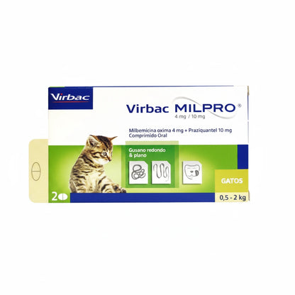 Virbac Milpro Gatos 0,5 a 2 kg (4 mg / 10 mg) x 2 Comprimidos