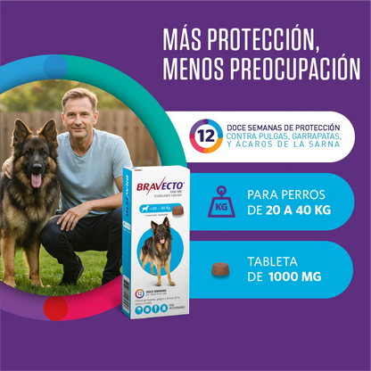 Bravecto Perro 20 - 40 kg (1000 mg)