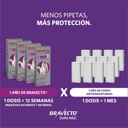 Bravecto Plus Gato 6.25 - 12.5 kg (500 mg)