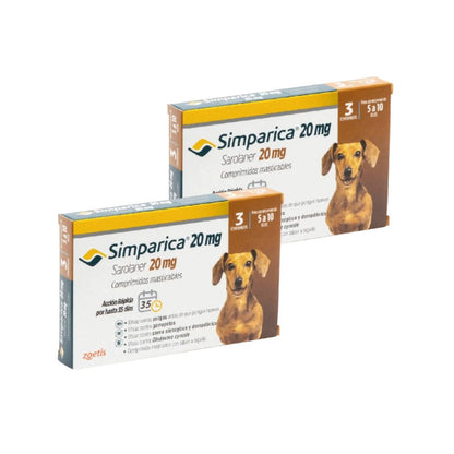 Pack 2x Simparica 5 - 10 kg (20mg) 3 Comprimidos
