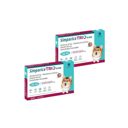 Pack 2x Simparica Trio 10 - 20 kg 3 Comprimidos