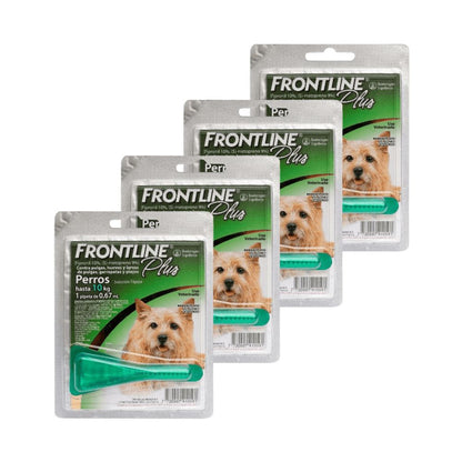 Pack 4x Frontline Plus Perros Hasta 10 kg (0.67ml)