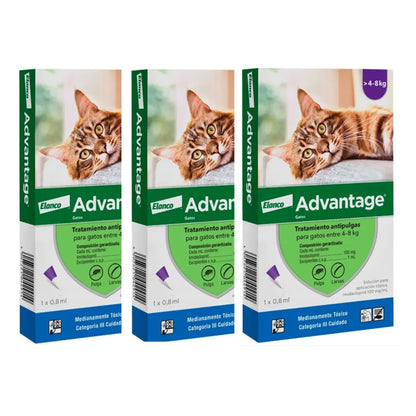 Pack 3 x Advantage Gato 4 - 8 kg (0.8ml)