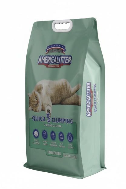 America Litter Quick Clumping Sin Aroma 15 kg