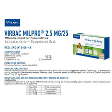 Virbac Milpro Perros 0,5 a 10 kg (2,5 mg / 25 mg) x 2 Comprimidos