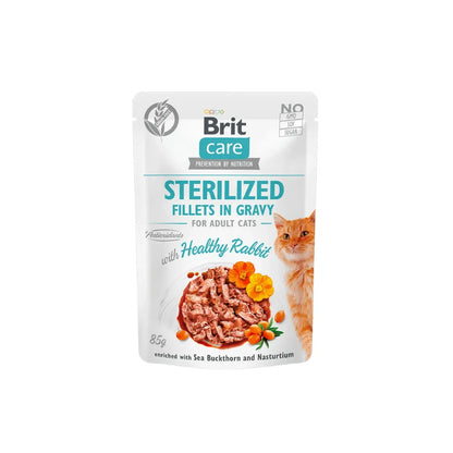 Brit Care Gato Esterilizado Filetes de Conejo en Salsa 85 g