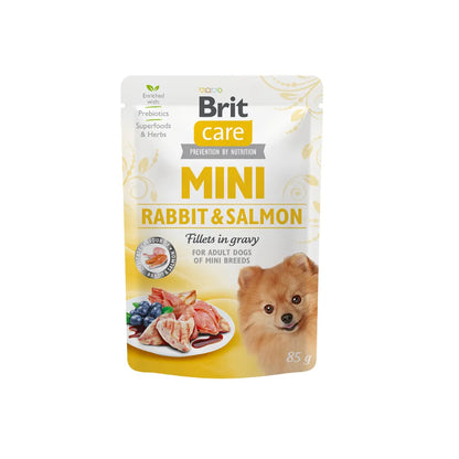 Brit Care Mini Rabbit & Salmón Fillets in Gravy 85 g