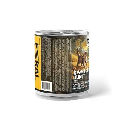 Feral Lata Gato Kitten Pollo y Salmón 400 g
