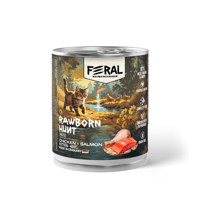 Feral Lata Gato Kitten Pollo y Salmón 400 g