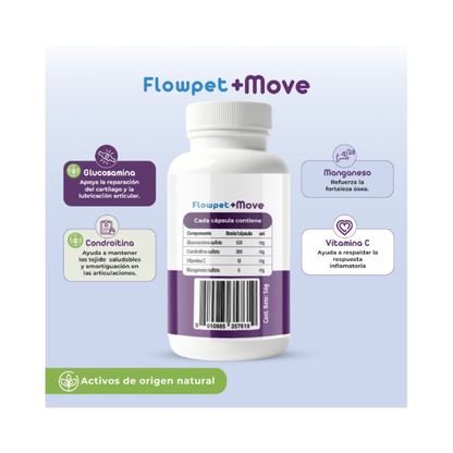 Suplemento Articular Perro Flowpet + Move 60 Capsulas