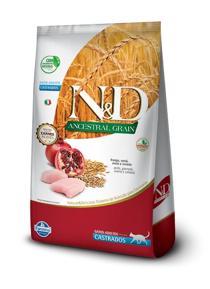 N&D Ancestral Gato Pollo & Granada Castrado 1,5 kg