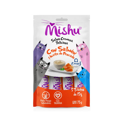 Mishu Tubos Salmón y Aceite de Pescado 15 g x 5 unidades