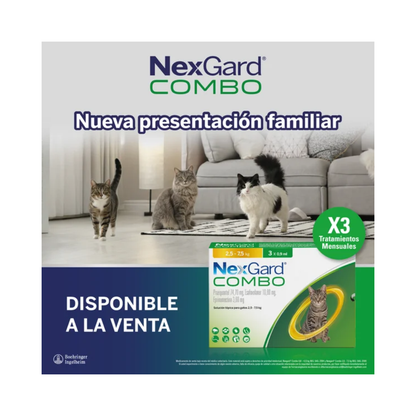 NexGard Combo Gato x3 2,5 a 7,5 kg