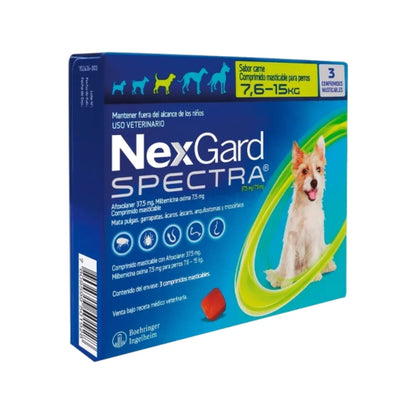 Nexgard Spectra 7.6 - 15 kg en 3 Comprimidos
