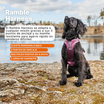 Non-Stop Dogwear Arnés Ramble Negro/Rosado Talla M