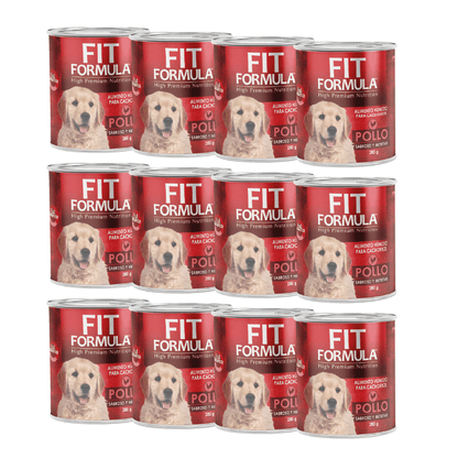 Pack 12 Latas Cachorro Fit Formula Sabor Pollo