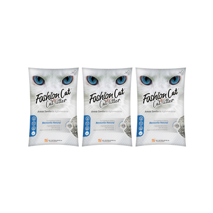Pack 3x Arena Sanitaria Fashion Cat Bentonita 20 kg