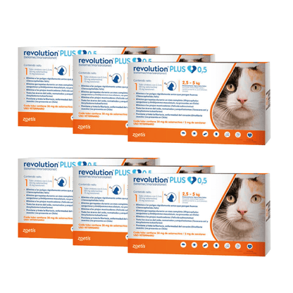 Pack 6 x Revolution Plus Gato 0.5 ml