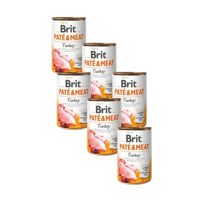 Pack 6x Lata Brit Pate & Meat Turkey 400 g