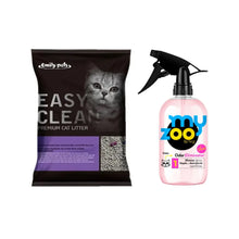 Pack Myzoo Odor Eliminator Plus Con Gatillo Gatos 500 cc + Arena Easy Clean Lavanda 20 kg