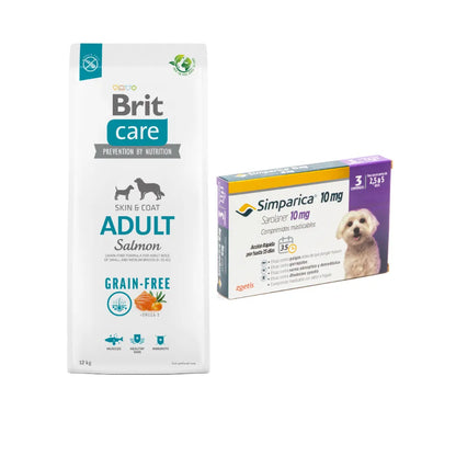 Pack Brit Care Adult Salmon 12 kg + Simparica 3 Comprimidos