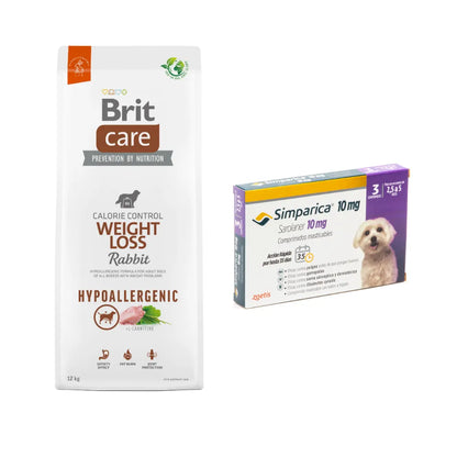 Pack Brit Care Weight Loss Rabbit 12 kg + Simparica 3 Comprimidos
