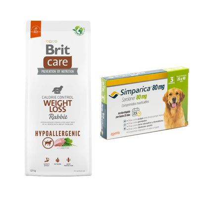 Pack Brit Care Weight Loss Rabbit 12 kg + Simparica 3 Comprimidos