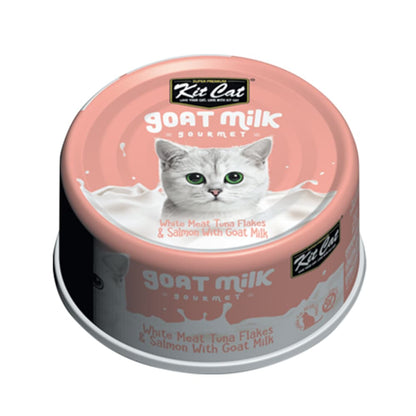 Pack 24x  Kit Cat Goat Milk Gourmet Tuna & Salmon 70Gr
