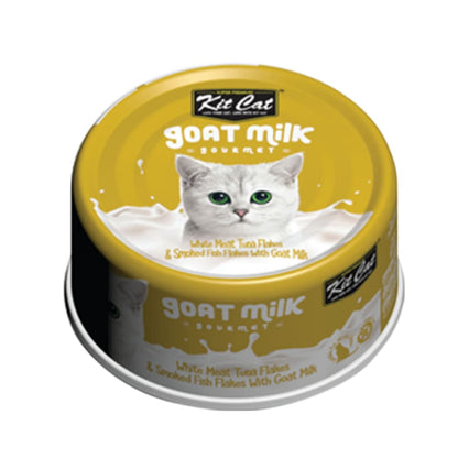 Pack 24x Kit Cat Goat Milk Gourmet Tuna & Smoked Fish 70Gr