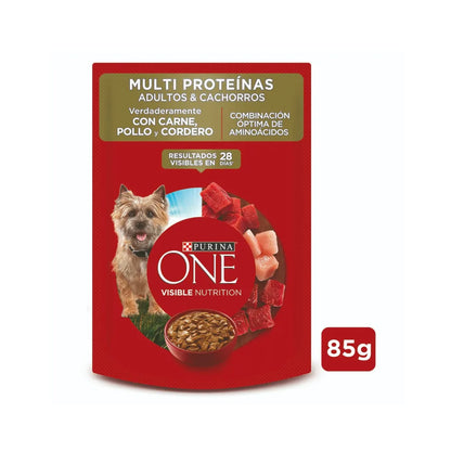 PURINA ONE® Adultos y Cachorros Multi Proteína Sobre 85 g