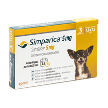 Simparica en 3 comprimidos de 5 mg (1.3 a 2.5 kg)
