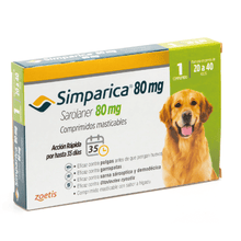 Simparica 80 mg (20 a 40 kg) en 1 comprimido
