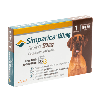 Simparica 120 mg (40 a 60 kg) en 1 comprimido