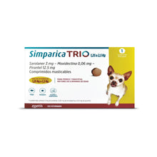 Simparica Trio (1.25 a 2.5 kg) en 1 comprimido