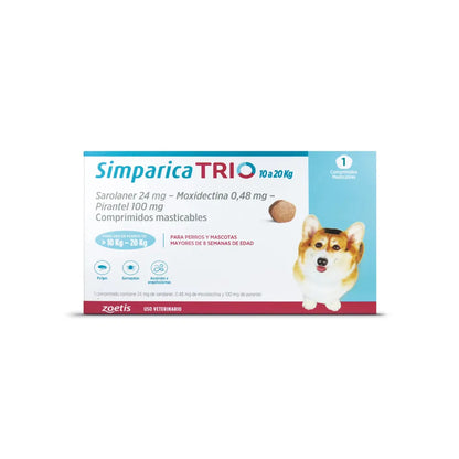 Simparica Trio (10 a 20 kg) en 1 comprimido