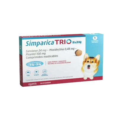 Simparica Trio (10 a 20 kg) en 1 comprimido