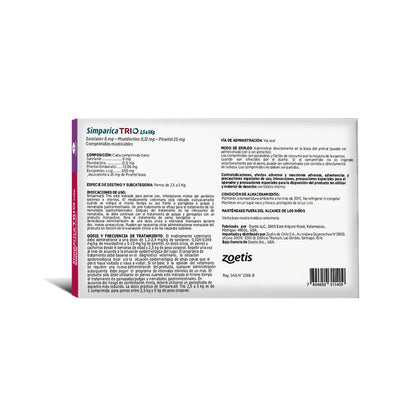 Simparica Trio (2.5 a 5 kg) en 1 comprimido