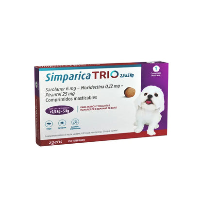 Simparica Trio (2.5 a 5 kg) en 1 comprimido