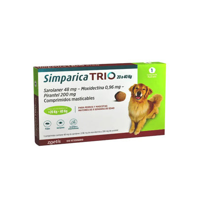Simparica Trio (20 a 40 kg) en 1 comprimido