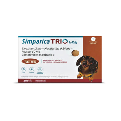 Simparica Trio (5 a 10 kg) en 1 comprimido