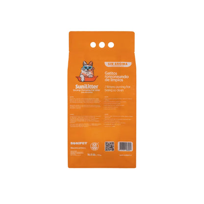 Sunilitter Arena Sanitaria Aglutinante Con Carbón Activado Sin Aroma 7,5 kg