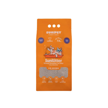 Sunilitter Arena Sanitaria Aglutinante Con Carbón Activado Sin Aroma 7,5 kg